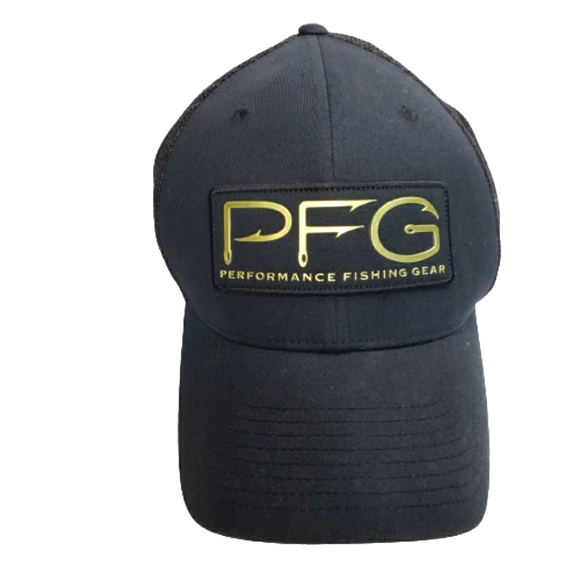 Columbia Pfg Ballcap Hat Sm Black Gold 
